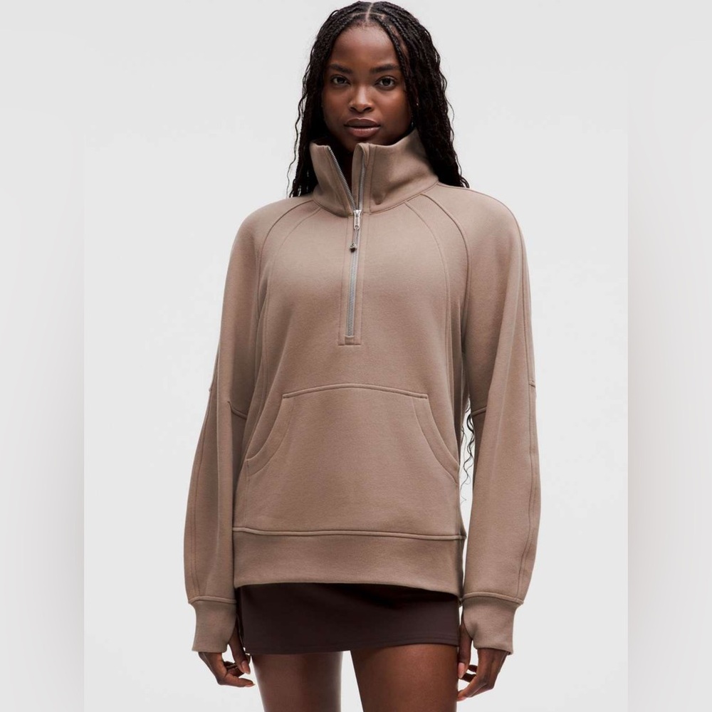 Lululemon Scuba Oversized Funnel-Neck Half Zip *Long Taupetastic